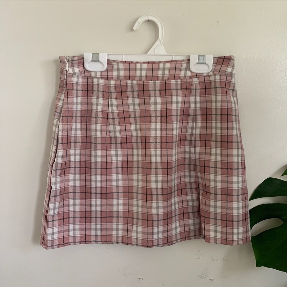 Pink Plaid Coquette Mini Skirt